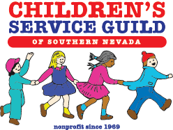 Children holding hands, Children's Service Guild logo.